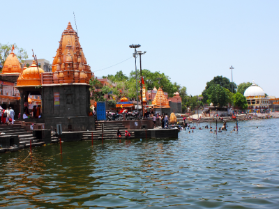 Omkareshwar Ghats on the Sacred Narmada River