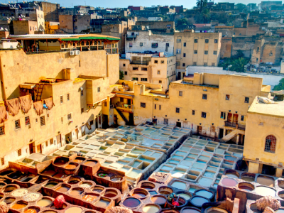 Explore the famous Chouara Tannery in Fes, where centuries-old leather-making traditions continue amid the bustling Medina.